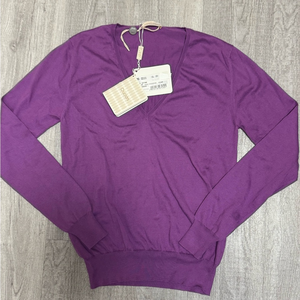 Cruciani Purple V-Neck Sweater